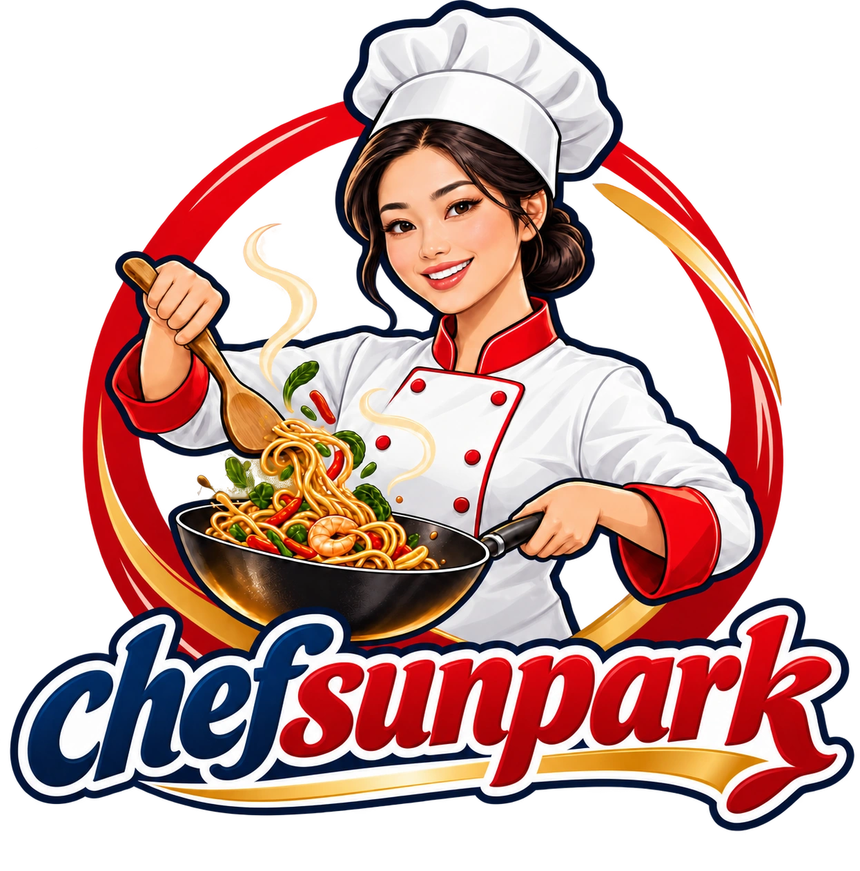 Logo Chefsunpark, cheffe au wok