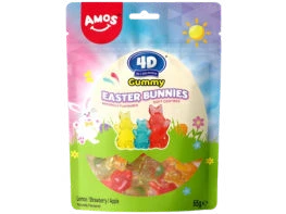 AM Assorted Fruit Easter Bunnies 4D Fruit Gummy 65g CHN