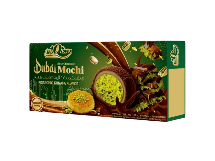 QLove Dubai Chocolate & Pistachio Kunafa Deluxe Mochi 45g TWN